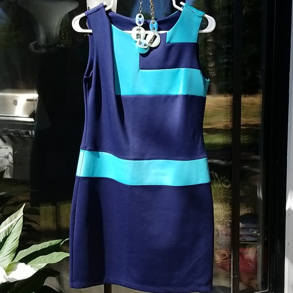 ENFOCUS, color block, sheath style dress